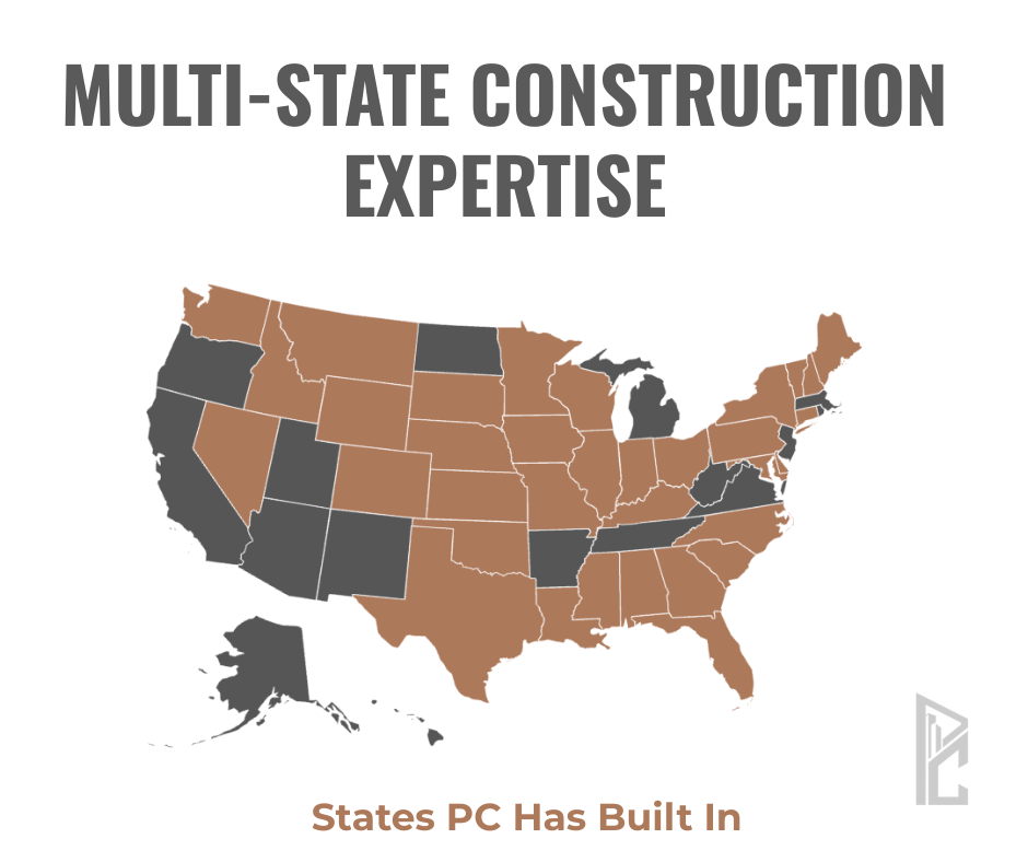Map of U.S. showing states Pro Commercial has built in